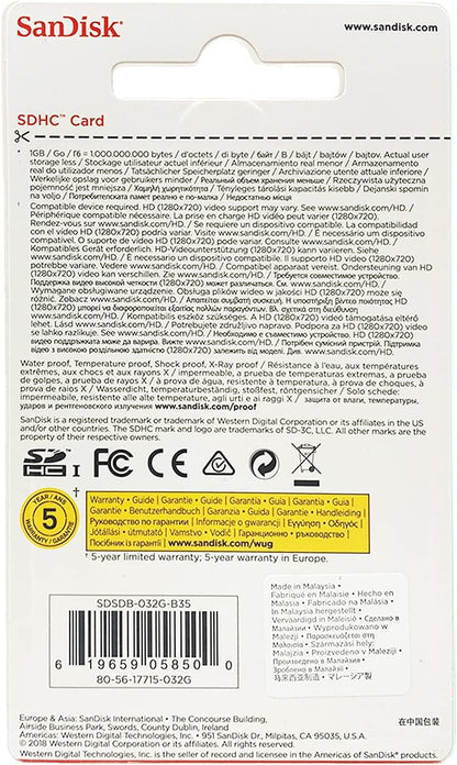 SanDisk 32GB SDHC Flash Memory Card (SDSDB-032G-B35) (Label May Change)