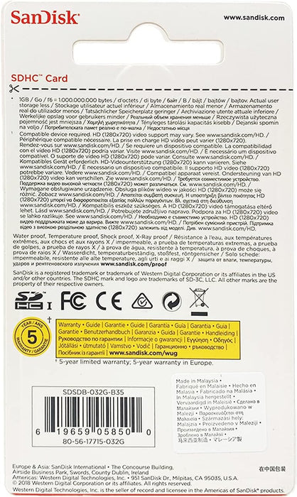 SanDisk 32GB SDHC Flash Memory Card (SDSDB-032G-B35) (Label May Change)
