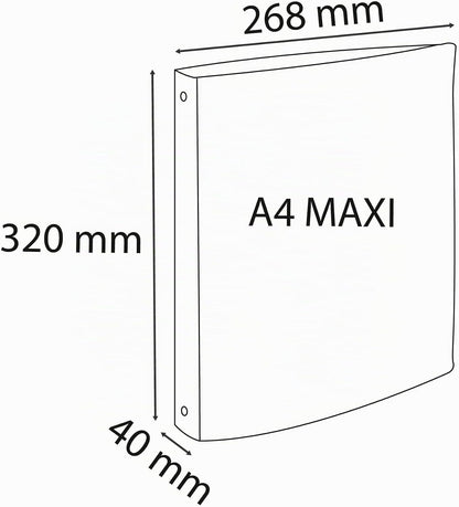 Exacompta - Cod. 51568E - 1 raccoglitore rigido in PP personalizzabile con 1 tasca - 4 anelli rotondi, diametro 30 mm -32 x 26,8 cm - Formato di archiviazione: A4 Maxi - Colore: trasparente