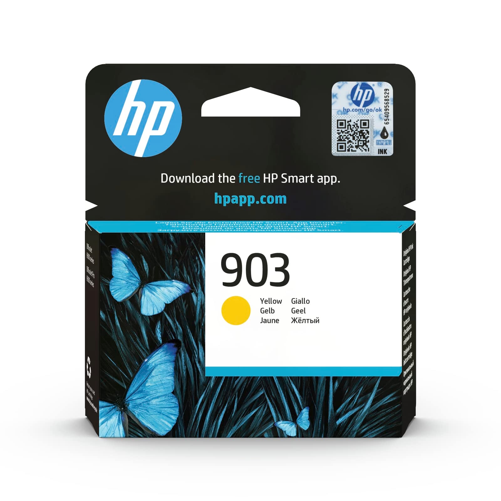 HP T6L95AE 903 Original Ink Cartridge, Yellow, Single Pack