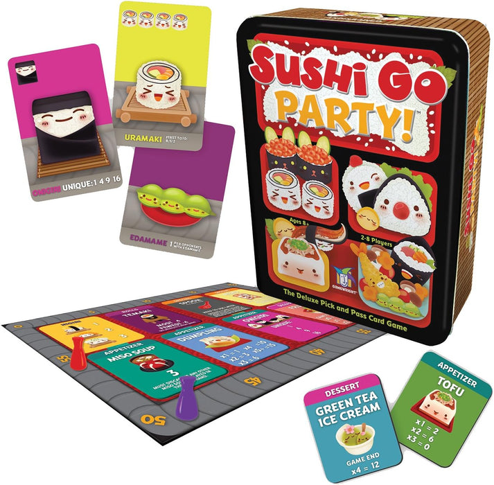 Asmodée Gamewright, Sushi Go Party Game, Card Game, Ages 8+, 2-8 Players, 20 Minutes Playing Time