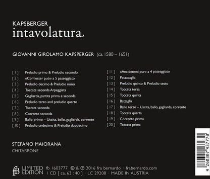 Giovanni Girolamo Kapsperger: Intavolatura