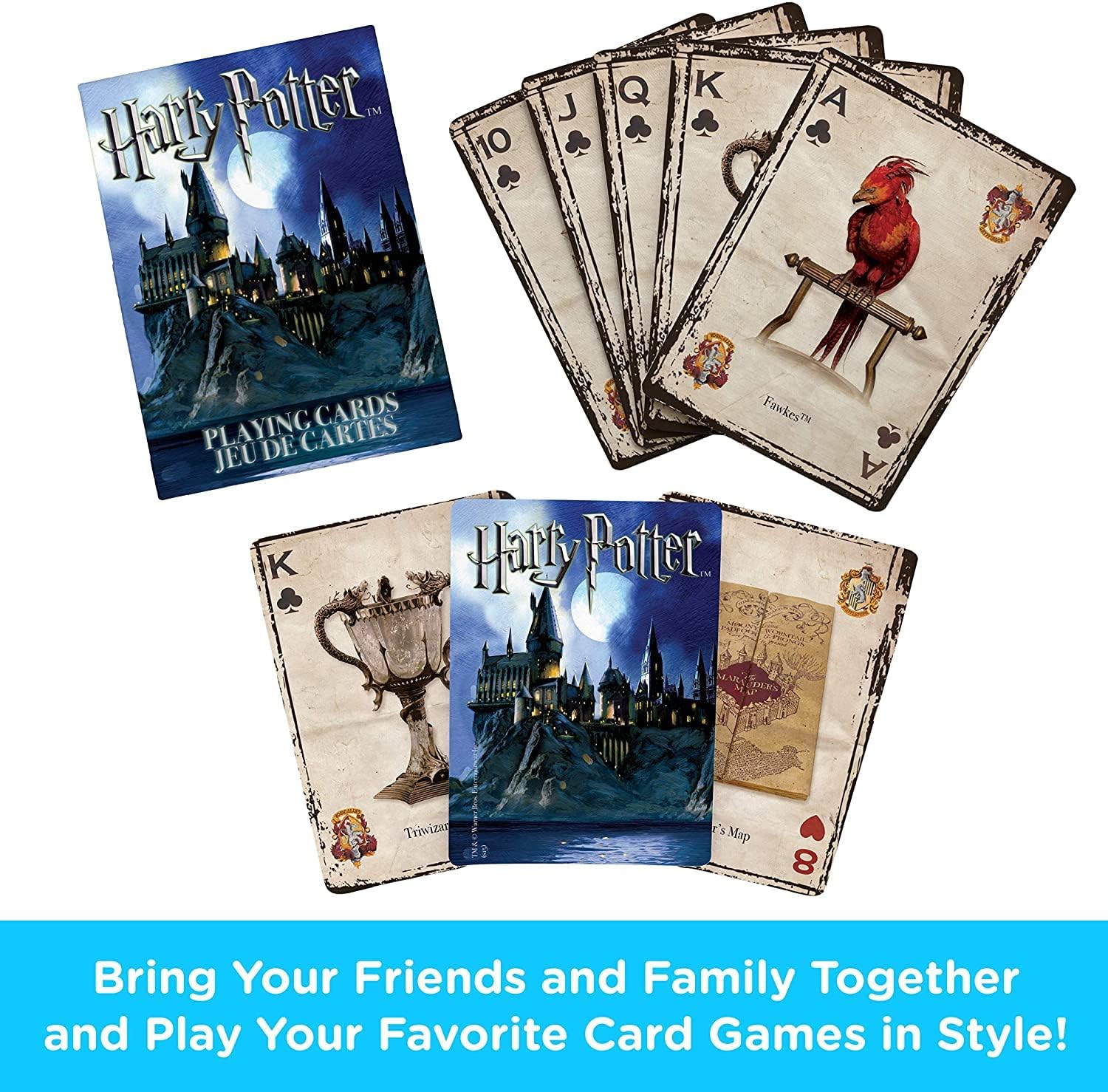 AQUARIUS-20611310523 Harry Potter Baraja Francesa, Multicolor, Suelto (52330
