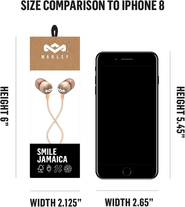 House of Marley Smile Jamaica Wired Noise Isolating Headphones with Microphone - Copper (Pack of 2