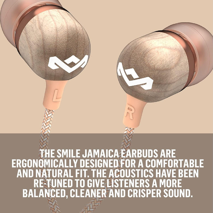 House of Marley Smile Jamaica Wired Noise Isolating Headphones with Microphone - Copper (Pack of 2
