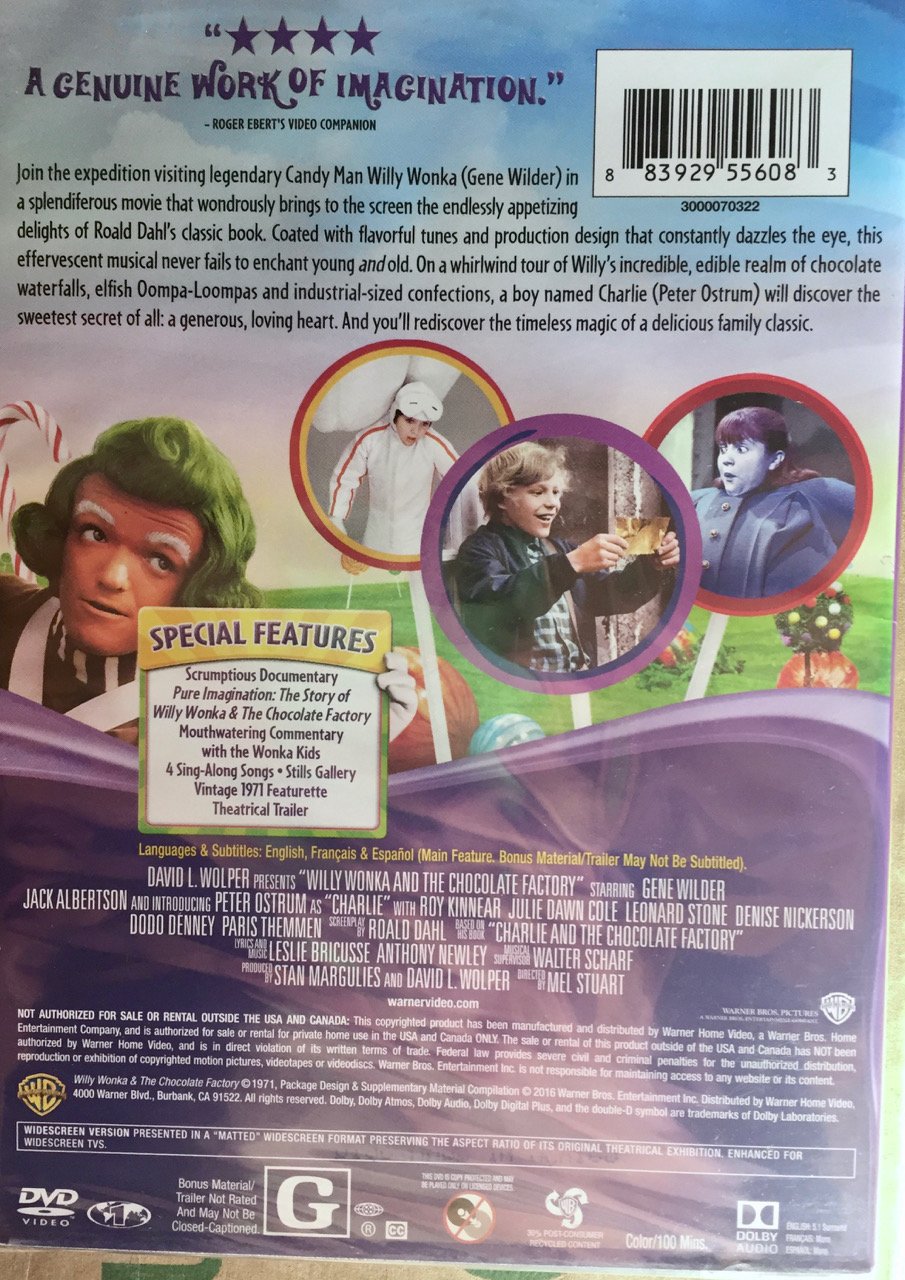 Willy Wonka and the Chocolate Factory 40th Anniversary Edition (BigFace)
