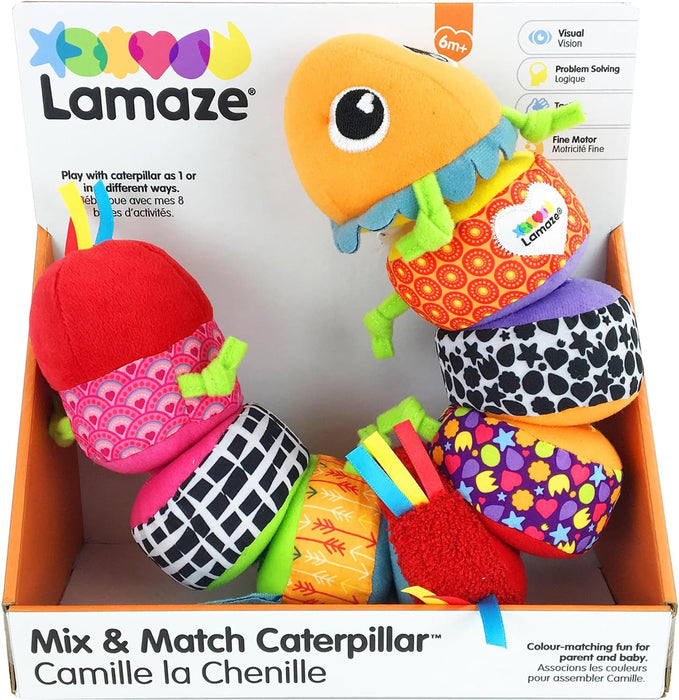 Lamaze Mix & Match Caterpillar Kuscheltier für Baby, Babys Aktivität Sortierspielzeug, für neue Eltern, geeignet für Baby Jungen und Mädchen ab 6 Monaten+