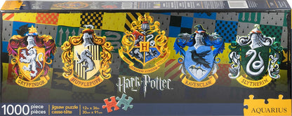 AQUARIUS 73029 Harry Potter-Crests 1000 Piece Slim Jigsaw Puzzle, Multi-Colored
