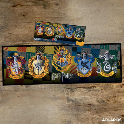 AQUARIUS 73029 Harry Potter-Crests 1000 Piece Slim Jigsaw Puzzle, Multi-Colored