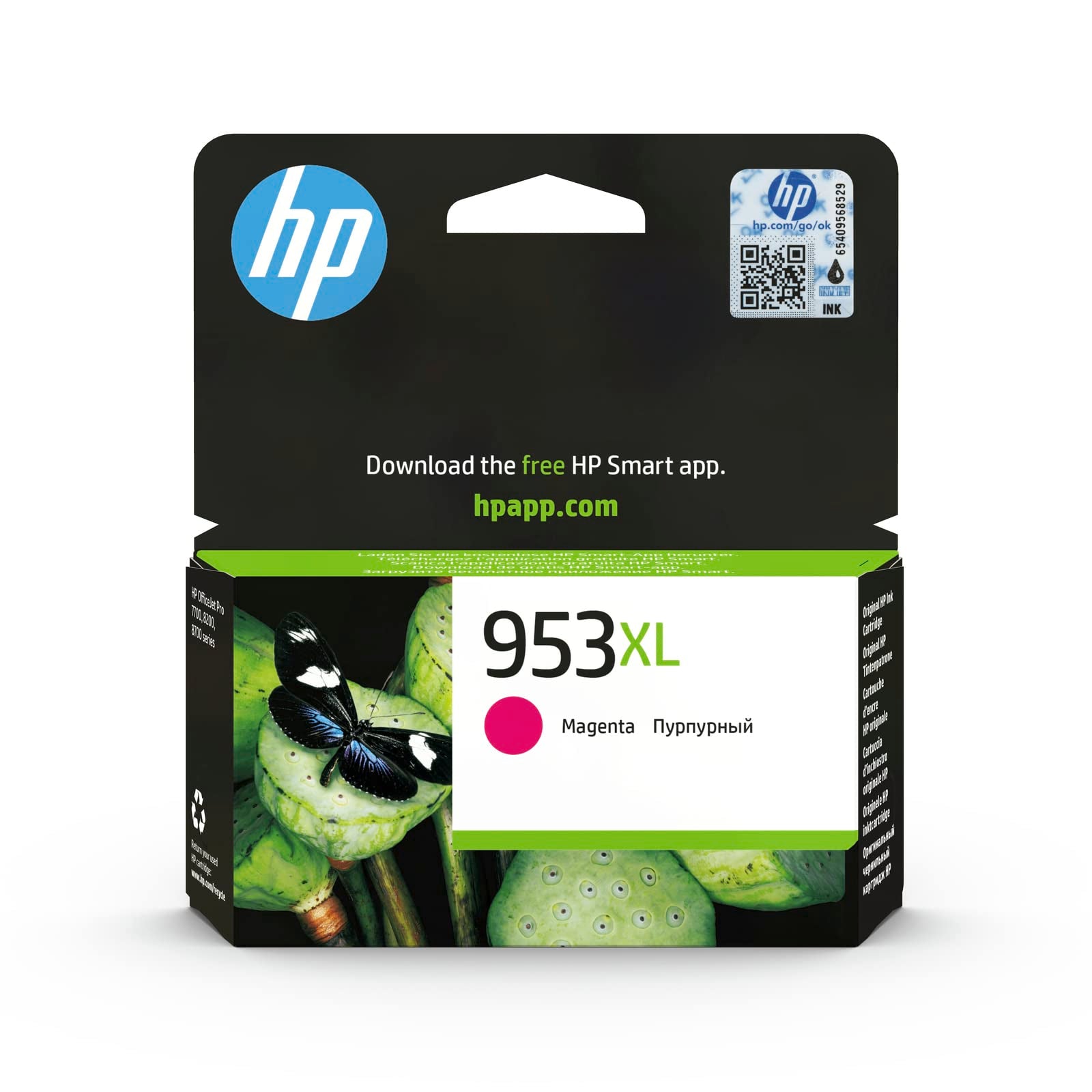 HP F6U17AE 953XL High Yield Original Ink Cartridge, Magenta, Single Pack