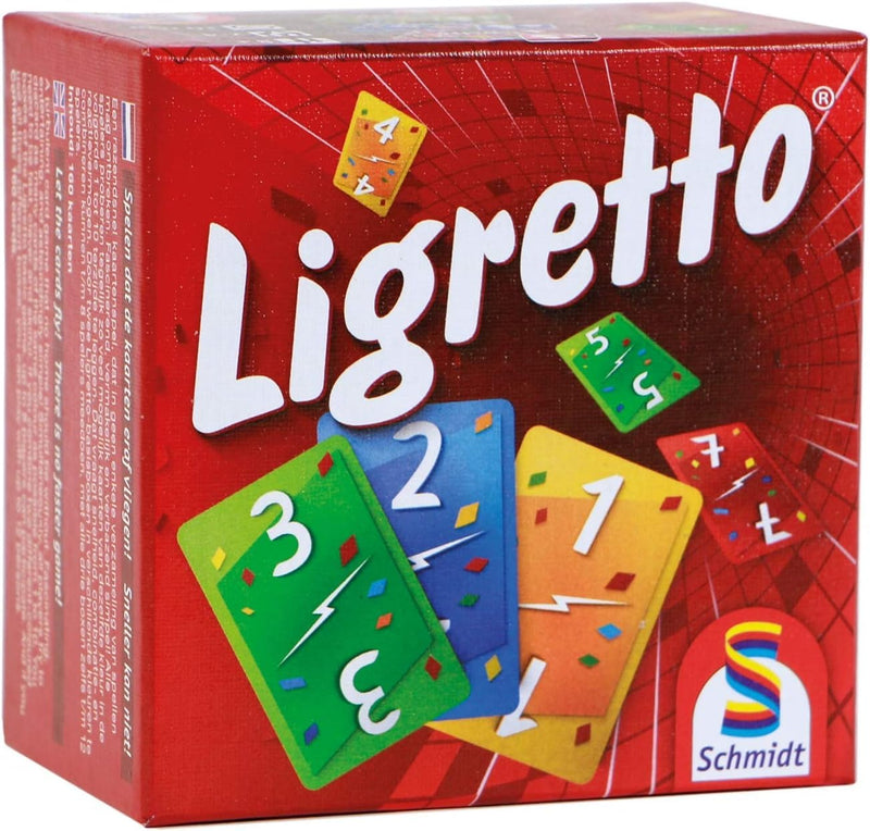 Schmidt Spiele Ligretto: Red – Card Game 2-4 Players – 10 Minutes of Gameplay – Card Games for Family Game Night – Card Games for Kids and Adults Ages 8+ - English Version Ligretto Red