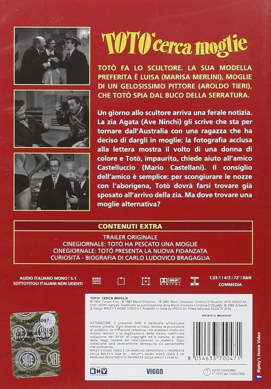 toto' cerca moglie DVD Italian Import
