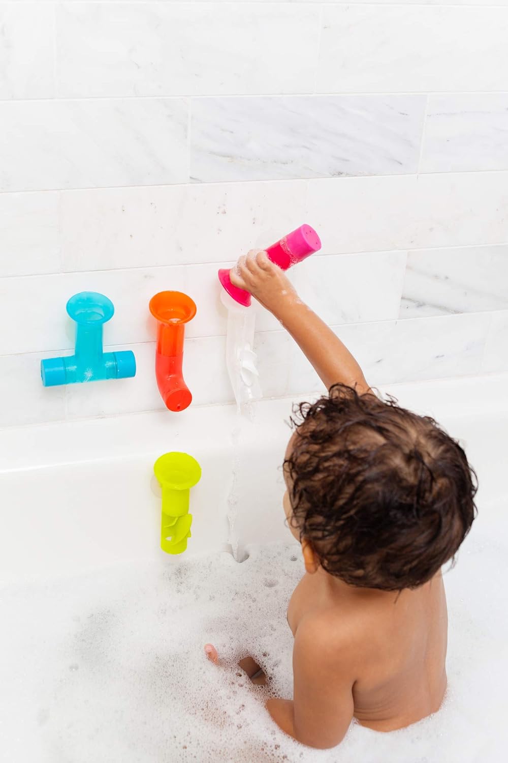 TOMY Boon Pipes Baby Bath Toy | Bath Accessories for Babies and Toddlers | 5 Multicoloured Water Pipes For Bath Time | Suitable For 1, 2, 3 and 4 Year Olds
