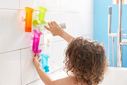 TOMY Boon Pipes Baby Bath Toy | Bath Accessories for Babies and Toddlers | 5 Multicoloured Water Pipes For Bath Time | Suitable For 1, 2, 3 and 4 Year Olds