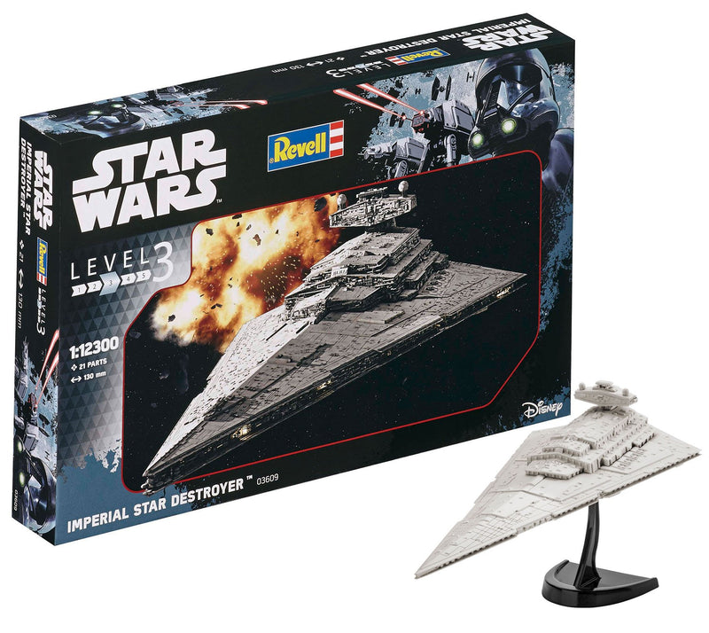 Revell 03609 Star Wars Imperial Star Destroyer 1:12300 Scale Unbuilt/Unpainted Plastic Model Kit Without Glue, Paint & Brush