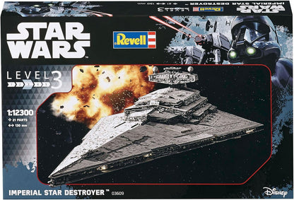 Revell 03609 Star Wars Imperial Star Destroyer 1:12300 Scale Unbuilt/Unpainted Plastic Model Kit Without Glue, Paint & Brush