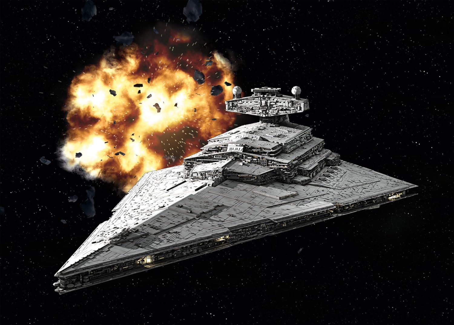 Revell 03609 Star Wars Imperial Star Destroyer 1:12300 Scale Unbuilt/Unpainted Plastic Model Kit Without Glue, Paint & Brush
