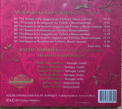 ENSEMBLE BALTIC BAROQUE - MALTIZOV GRIGO - Vivaldi - Violin Sonatas RV754-760 (1 CD)