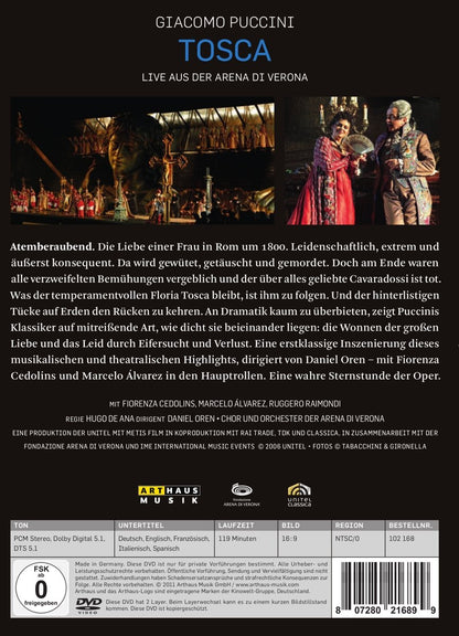 PUCCINI GIACOMO - CEDOLINS FIORENZA - ALVAREZ MARCELO - RAIMONDI RUGGERO - TOSCA (1 DVD