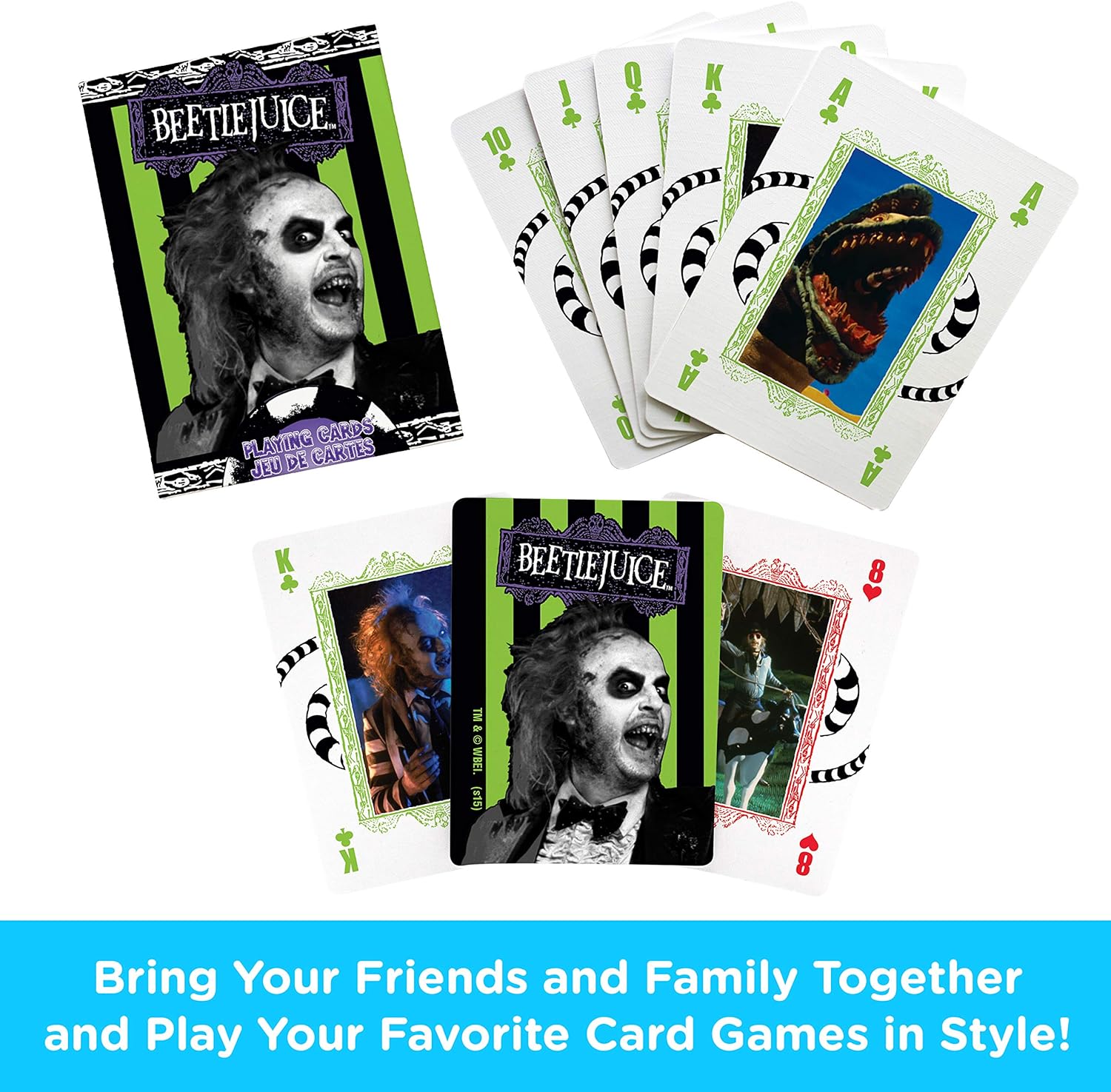 AQUARIUS Beetlejuice Playing Cards - Beetlejuice Themed Deck of Cards for Your Favorite Card Games - Officially Licensed Merchandise & Collectibles