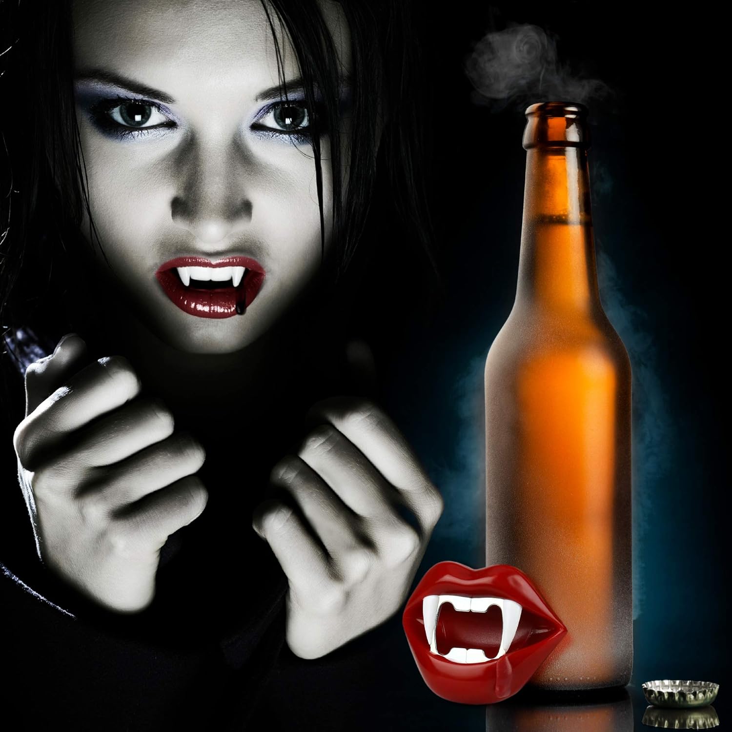 Barbuzzo UTU3BR0002 Vampire Bottle Opener, Plastic, Red