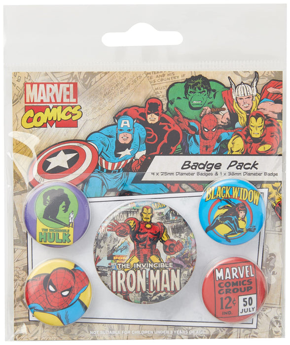 Pyramid International Marvel Retro Iron Man Badge, Multi-Colour, 10 x 12.5 x 1.3 cm