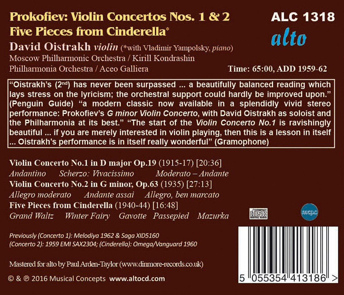 Prokofiev: Violin Concertos No 1 & 2 - Cinderalla