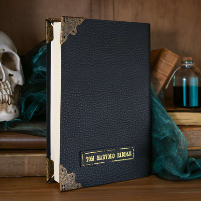 The Noble Collection Harry Potter Tom Riddle Diary - 8in (21cm) Journal Diary Replica - Includes Blank Pages & Metal Corner Plates - Harry Potter Film Set Movie Props Gifts Stationery