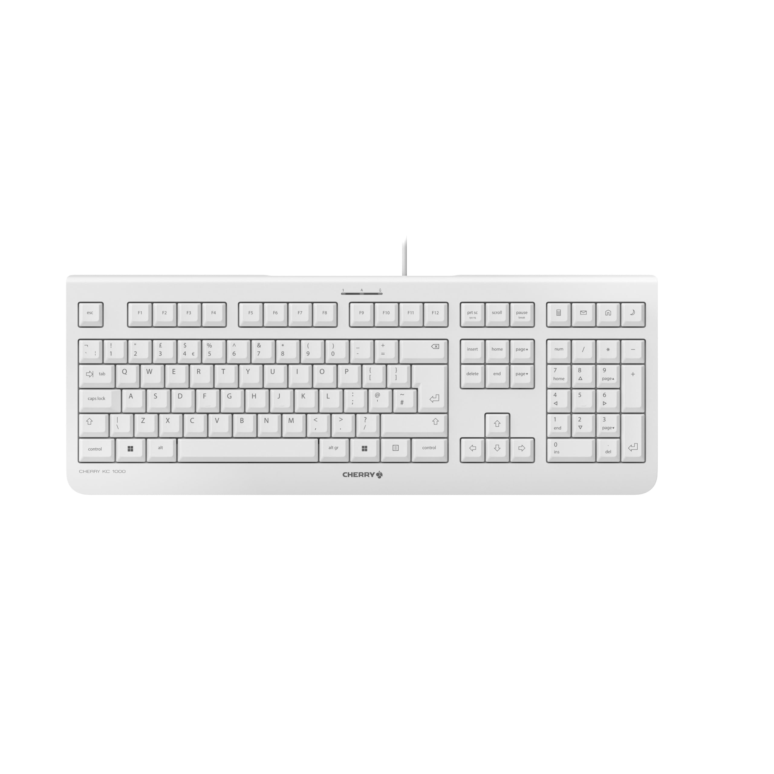 Cherry KC 1000 - (UK layout) keyboards (Wired, USB, Grey, USB, 0 - 50 °C, -20 - 65 °C