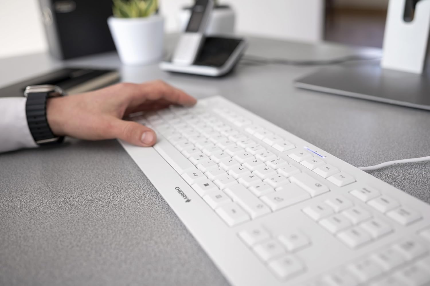 Cherry KC 1000 - (UK layout) keyboards (Wired, USB, Grey, USB, 0 - 50 °C, -20 - 65 °C