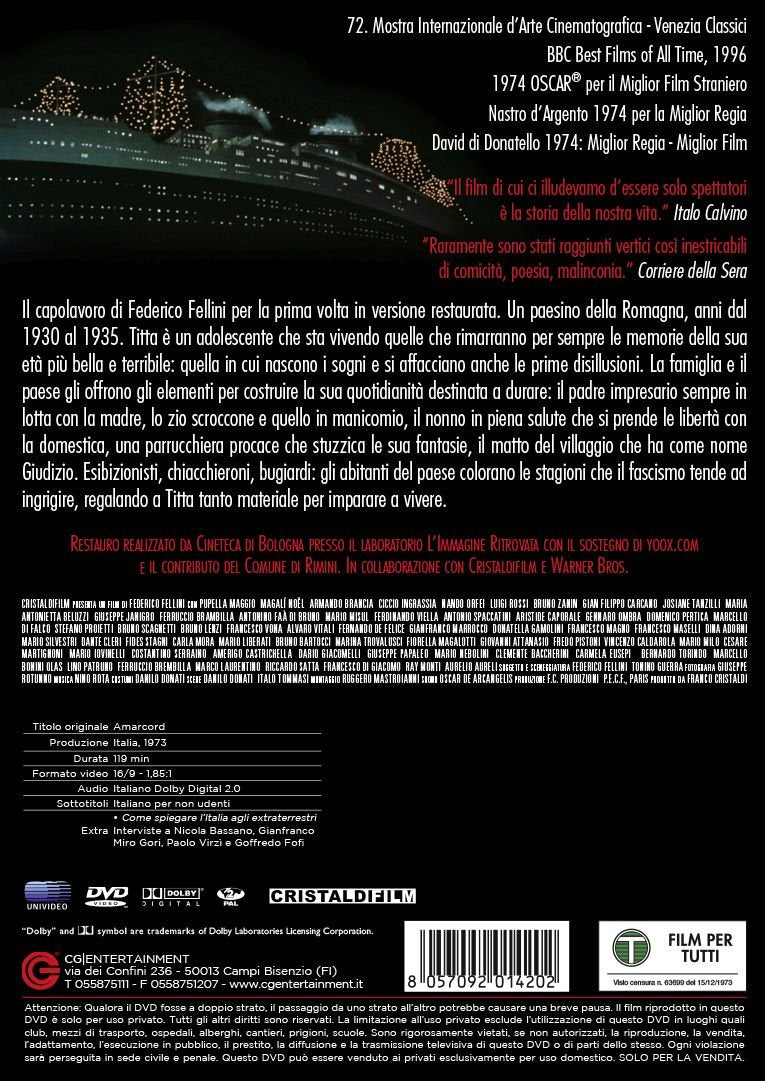 fellini - amarcord versione restaurata (1 DVD