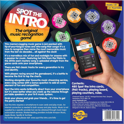 Cheatwell Games Spot the Intro - Music Recognition Quiz Game - From the 60's to the 2010's - Ages 14+
