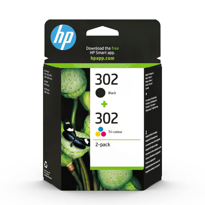 HP X4D37AE 302 Original Ink Cartridges, Black and Tri-color, 2 Count (Pack of 1