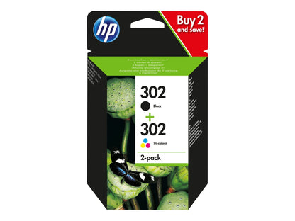 HP X4D37AE 302 Original Ink Cartridges, Black and Tri-color, 2 Count (Pack of 1