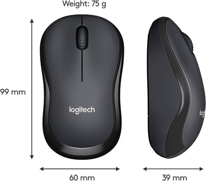 Logitech M220 SILENT Wireless Mouse, 2.4 GHz with USB Receiver, 1000 DPI Optical Tracking, 18-Month Battery, Ambidextrous, Compatible with PC, Mac, Laptop