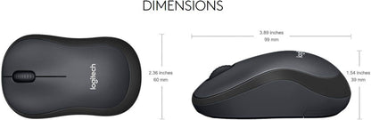 Logitech M220 SILENT Wireless Mouse, 2.4 GHz with USB Receiver, 1000 DPI Optical Tracking, 18-Month Battery, Ambidextrous, Compatible with PC, Mac, Laptop