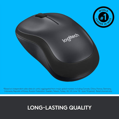 Logitech M220 SILENT Wireless Mouse, 2.4 GHz with USB Receiver, 1000 DPI Optical Tracking, 18-Month Battery, Ambidextrous, Compatible with PC, Mac, Laptop