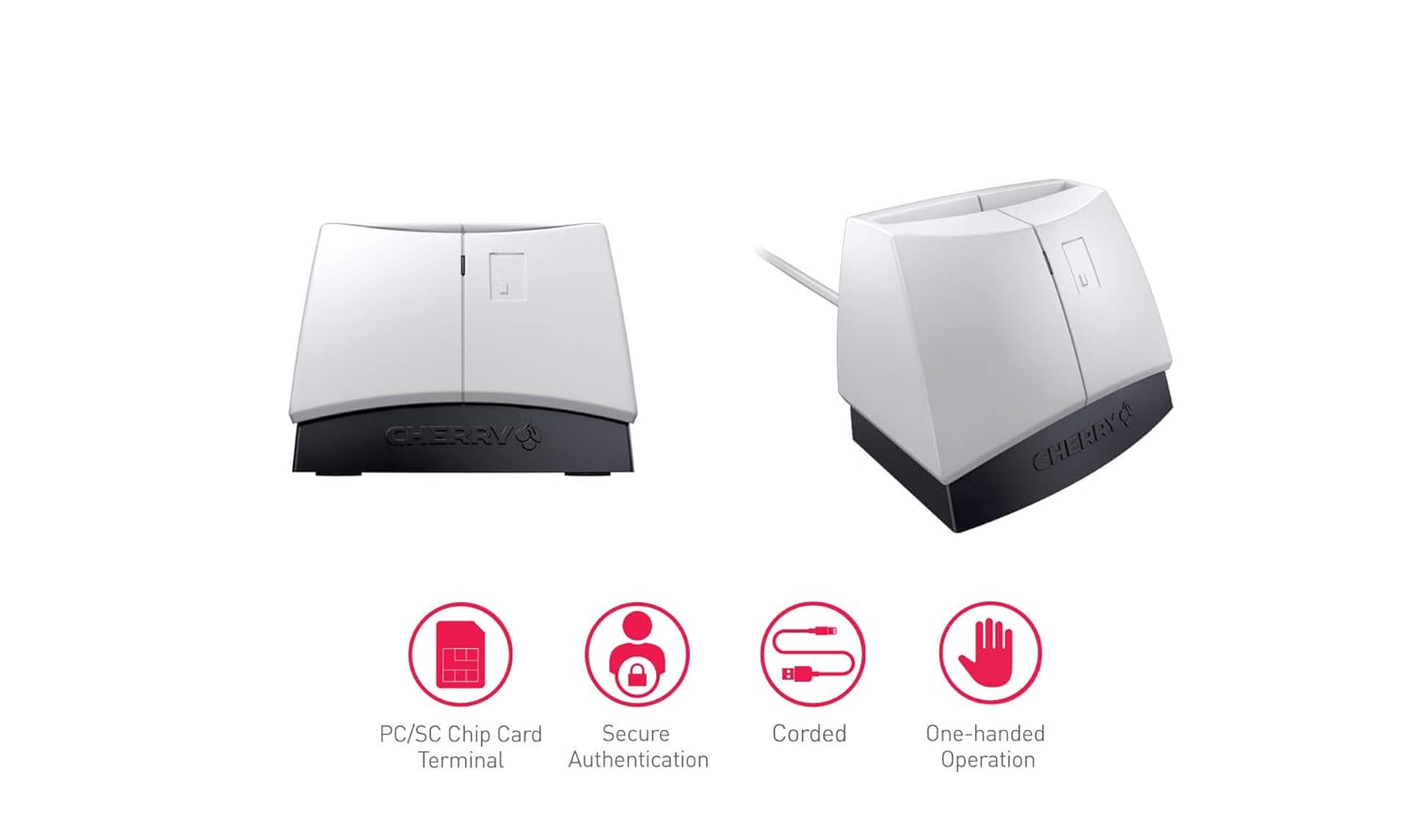 CHERRY ST-1144UB Heavyweight USB Smartcard Reader - Light Grey/Black