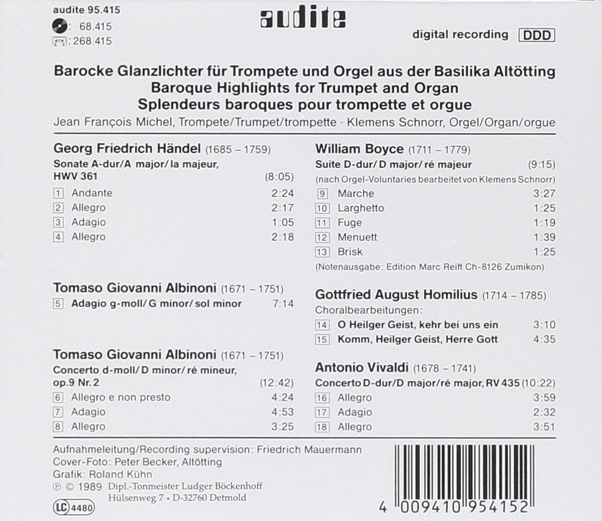 Baroque Highlights for Trumpet and Organ (Michel)