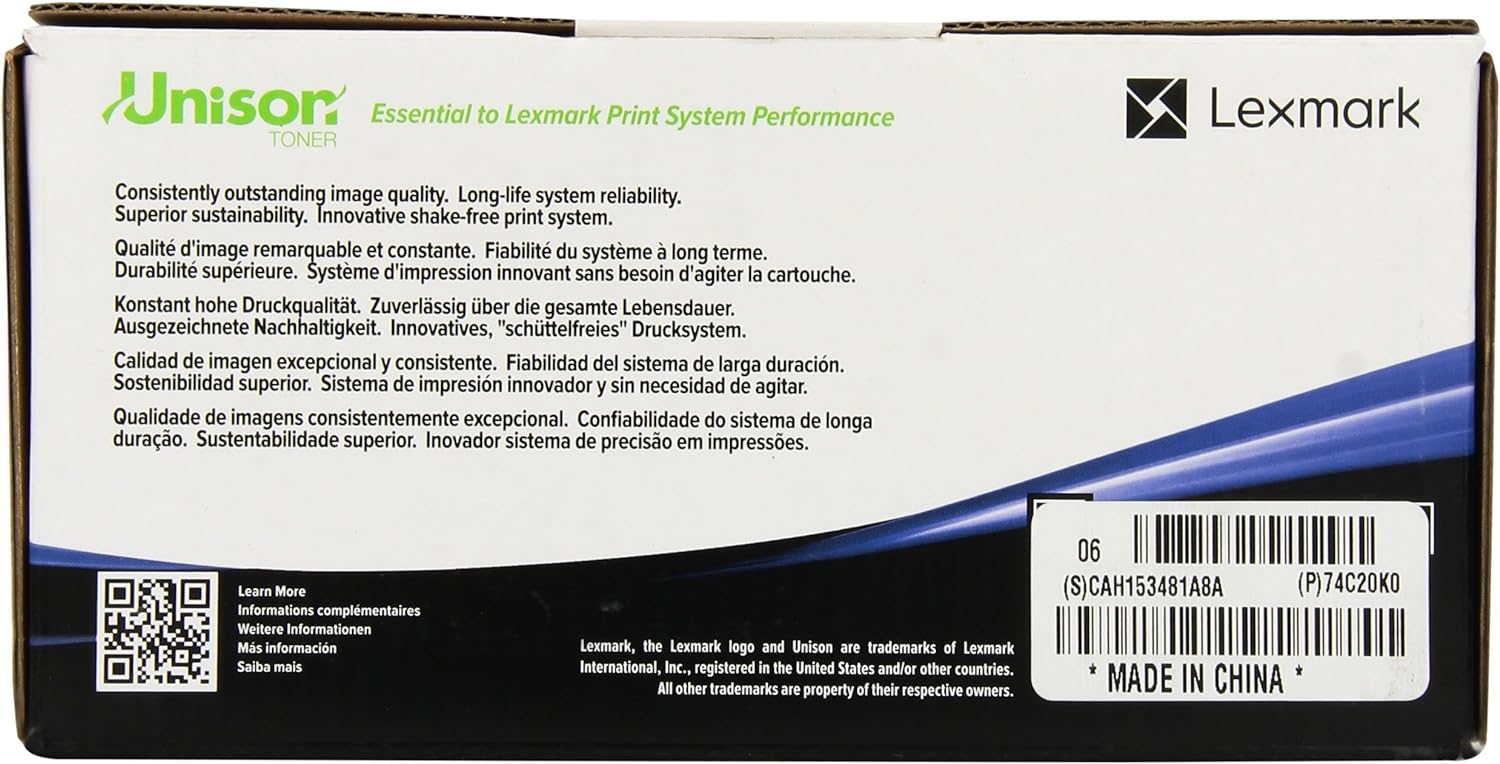 Lexmark 74C20K0 Original Laser Toner - Black