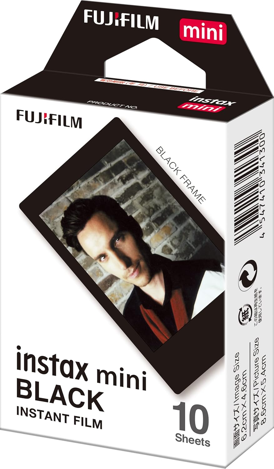 instax mini instant film, Black border, 10 shot pack, suitable for instax mini cameras and printers