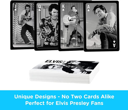 AQUARIUS Elvis Playing Cards - Elvis Presley Themed Deck of Cards for Your Favorite Card Games - Officially Licensed Elvis Merchandise & Collectibles - Poker Size with Linen Finish