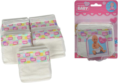 Simba 105561906 - Pañales de muñeca (38 - 43 cm) (5 Unidades