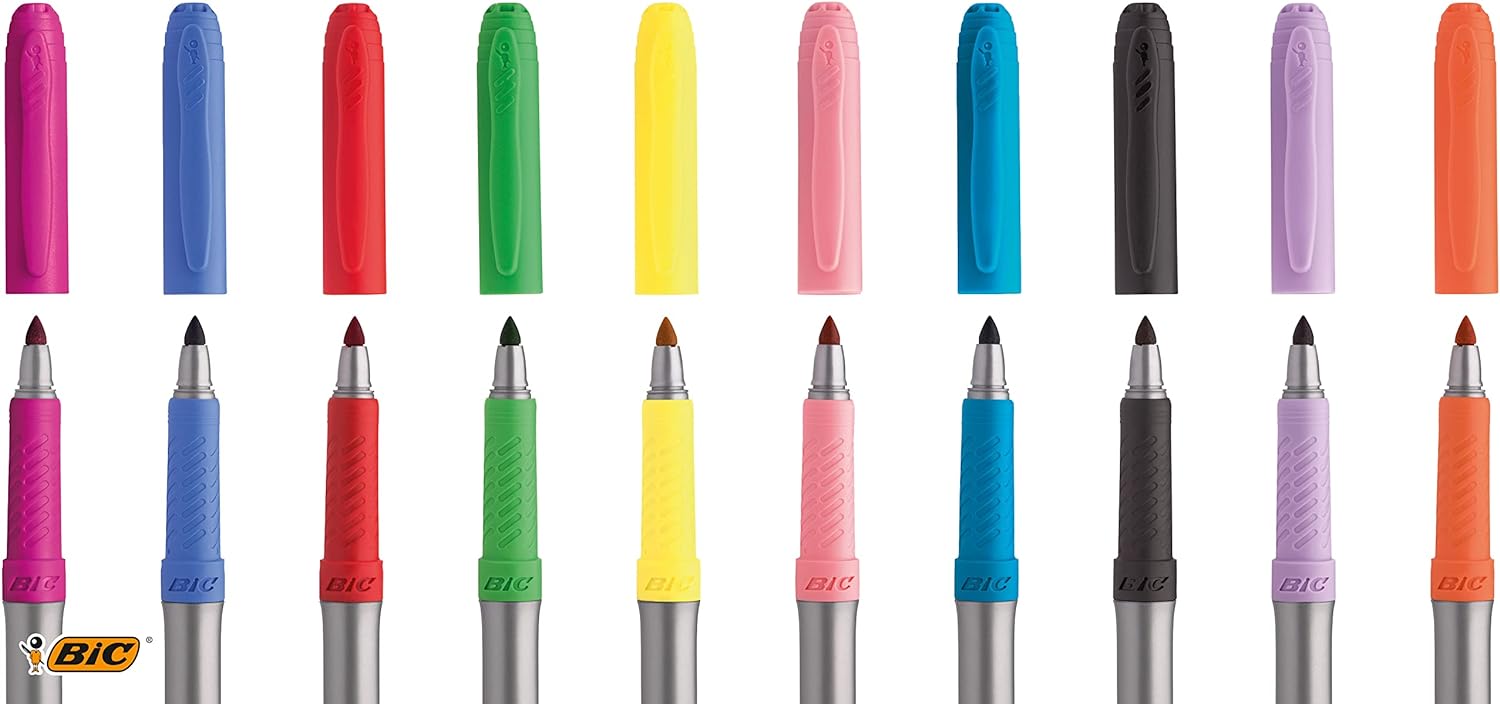 BIC Marking Permanent Markers - Assorted Intense and Pastel