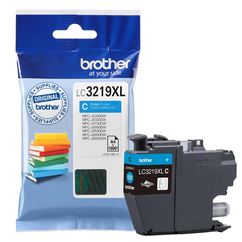 Brother Original XL-Tintenpatrone LC-3219XLC cyan (für Brother MFC-J5330DW, MFC-J5335DW, MFC-J5730DW, MFC-J5930DW, MFC-J6530DW, MFC-J6930DW, MFC-J6935DW) | Hohe Ergiebigkeit, inklusive 1 x Tintenstrahlpatrone, Brother Originalzubehör