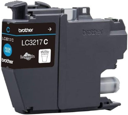 Brother LC3217C, Cartucho de tinta cian original para las impresoras MFCJ5330DW, MFCJ5730DW, MFCJ5930DW, MFCJ6530DW, MFCJ6930DW y MFCJ6935DW, Duración estimada hasta 550 páginas (ISO/IE 24711)