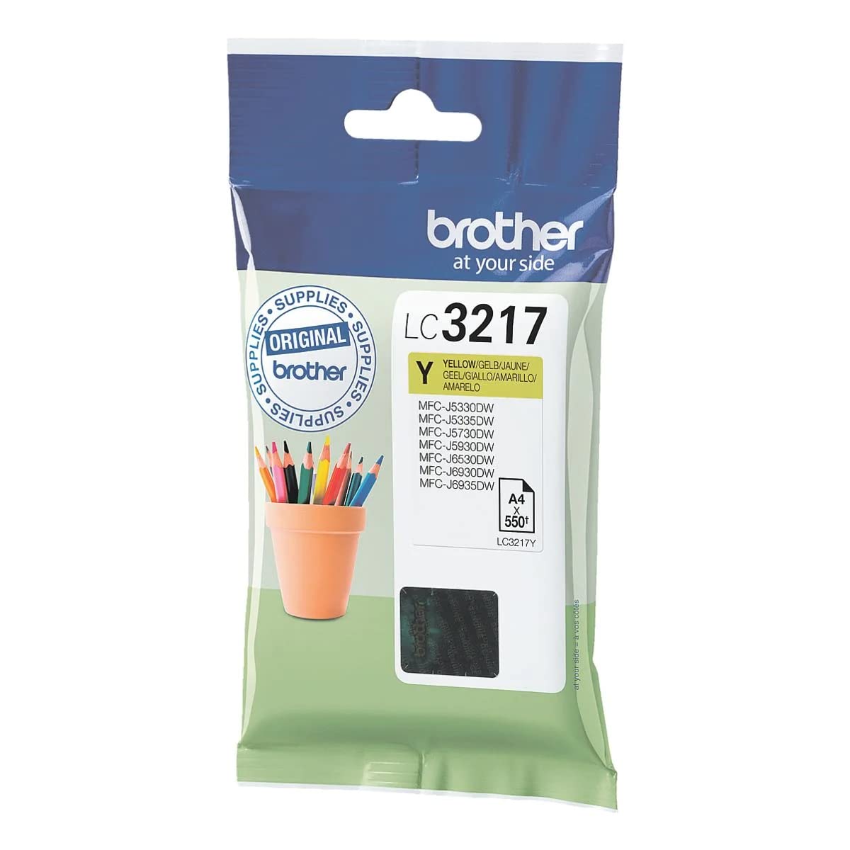Brother Original Tintenpatrone LC-3217Y gelb (für Brother MFC-J5330DW, -J5335DW, -J5730DW, -J5930DW, -J6530DW, -J6930DW, -J6935DW)