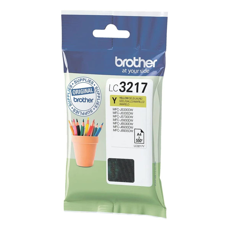 Brother Original Tintenpatrone LC-3217Y gelb (für Brother MFC-J5330DW, -J5335DW, -J5730DW, -J5930DW, -J6530DW, -J6930DW, -J6935DW)