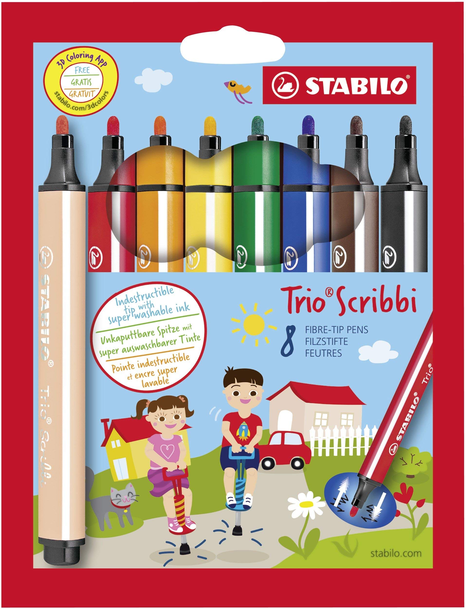 Stabilo Trio Scribbi Pencil , Set of 8