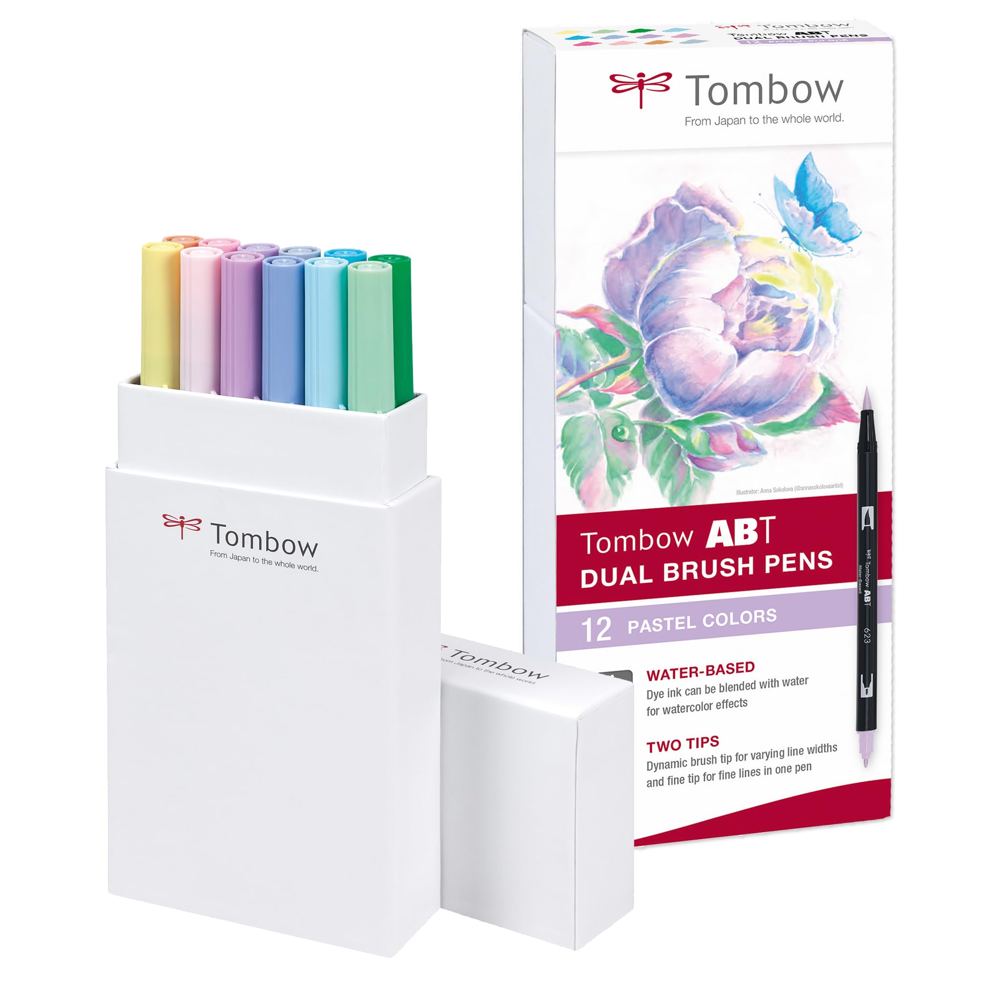 Tombow ABT Dual Brush Pen - Pastel (Pack of 12